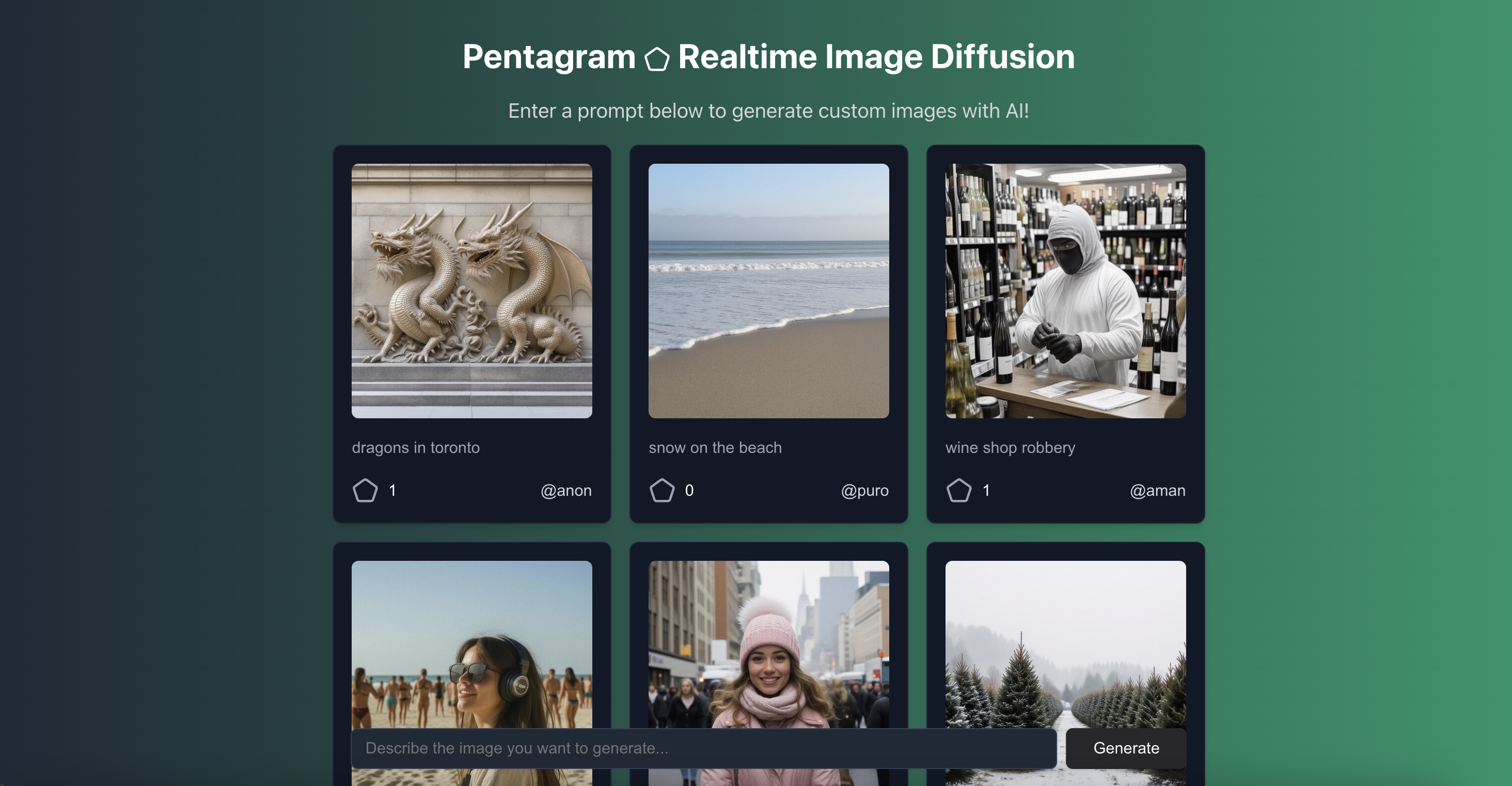 Pentagram - Realtime Image Diffusion